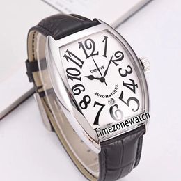 New Secret Hours Curvex 8880 SE H1 Steel Case Silver Texture Dial Black Big Number Automatic Mens Watch Black Leather Timezonewatch E47b2