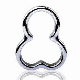 Male Stainless Steel Scrotum Ring Chastity Belt Cock Ring Penis Ring Sex Toys For Men Cock Testis Restraint Cockring Ball Stretcher