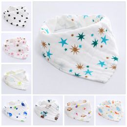 Baby Bibs Infant Cartoon Brand Burp Cloths INS Fashion Bandana Waterproof Pure Cotton Saliva Bibs Kids Pinafore Dribble Triangle Bibs LT560