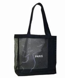 Classic white logo shopping mesh Bag luxury pattern Travel Bag Women Wash Bag Cosmetic Makeup Storage mesh Case2350