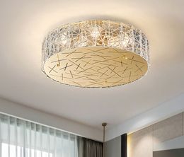 round ceiling chandelier living room bedroom flush amount glass chandeliers lighting gold stainless steel home lamps MYY