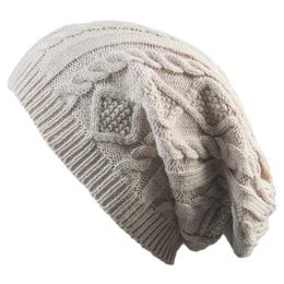 Winter Solid Beanie Slouchy Soft Stretch Cable Knit Warm Skull Cap Warm Skull Beanie