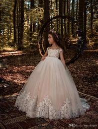 Newest Flower Girl Dresses Special Occasion For Weddings Kids Pageant Gowns A-Line Lace Appliqued First Communion