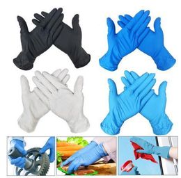 white nylon gloves men Rebajas Stock de DHL 100 piezas desechables guantes de nitrilo guantes de látex universal Cocina / Lavavajillas / / Trabajo / goma / guantes jardín izquierdo y la mano derecha