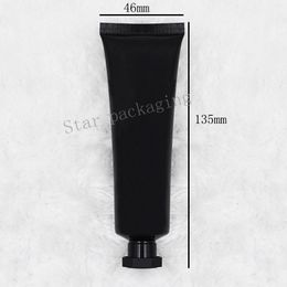 100pcs 50g Small Sample Packaging Contanierns Empty Plastic Cosmetic Lotion Emulsion Cream Black Soft Tubes with Screw Caps