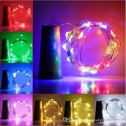 Super Shine Party 8 Colors 2M 20Led Wine Bottle Cork RGB LED Spark Starry String Light Lamp Party Indoor Outdoor Decoration c201