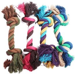 cotton rope for sale UK - Hot Sale Dog Toys Puppy Cotton Braided Bone Rope Clean Molar Chew Play Toy Dog Supplies Pet Products