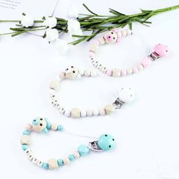 Pacifier Clip Chain Baby Infant Soothie Accessories Silicone Beads Paci Holder Clips Teether Prevent drop down Toy