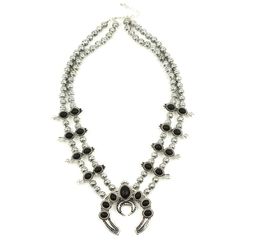 Customised design 2017 most selling Pumpkin flower necklace, Vintage silver squash blossom necklace N2178