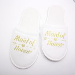 Travel Hotel SPA Anti-slip Disposable Slippers Home Guest Shoes Letter Printing Breathable Soft Portable Party Disposable Slippers RRA2846