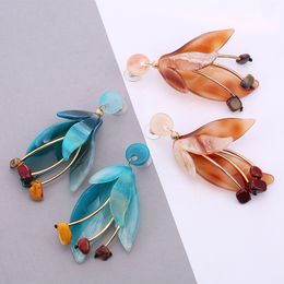 Wholesale- New Hyperbole Earrings Fashiom Handmade Jewellery Statement Earrings Resin Long Drop Women Earrings mujer moda Model T show