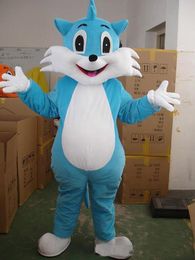 2019 factory hot blue cat Fancy Dress Cartoon Adult Animal Mascot Costume free shipping