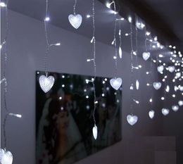 4M 100 LEDS Curtain lights 18 Pcs heart-shaped LED string Christmas wedding party decoration chandelier AC220V /110V