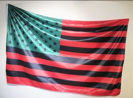 High Quality 3x5 ft African US Flag Custom 0.9x1.5m 5x3ft Polyester Printing Africa American USA Flag Banner