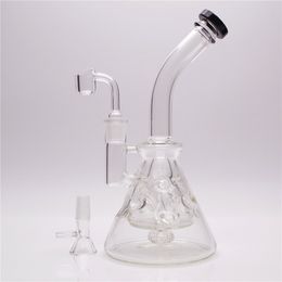 9.3in Hookah Black edge Porous vortex smoking Glass Bong with 1 clear bowl included & 1 Quartz banger Global delivery