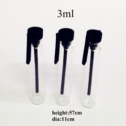 3ml Perfume Glass Bottle 3cc Sample Vials Test Bottle with Black Stopper Fragrance Essential Oil Cosmetic Packaging