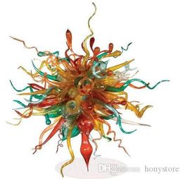 Multi-color Art Decor Murano Vintage Ceiling LED Lamp Source 100% Hand Blown glass Chandeliers