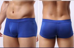 Fashion-Mens Underwear Solid Male Men Boxers Shorts Modal Boys Underwears For Men Briefs Color Blue White Green Grey Dot Size M L XL