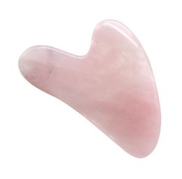 New Health Rose Quartz Jade Guasha Board Natural Stone Scraper Chinese Gua Sha Tools For Face Neck Back Body Acupuncture Pressure Therapy