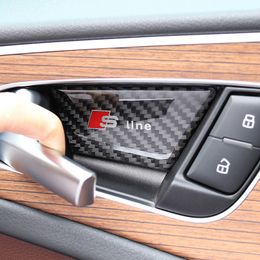 2022 accessori di montaggio porta 4x in fibra di carbonio Car Styling Inner Porta Maniglia Bowl Cover Trim Stickers adatta per Audi A3 A4 A5 A6 A7 Q3 Q5 Q7 B6 Accessori automatici