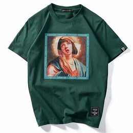 New Designer Virgin Mary Mens T-shirts Funny Impreso Manga corta Tshirts Summer Hip Hop Casual Tops Tees Streetwear