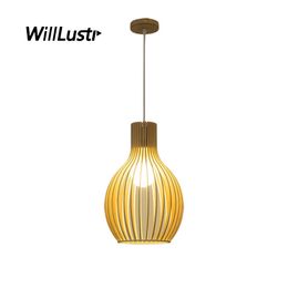 Creative Onion Bamboo Pendant Light Cage Wood Hanging Lamp Hotel Restaurant Sitting Room Bedroom Handmade Suspension Lighting