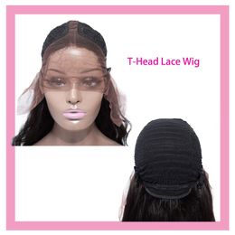 Indian Virgin Human Hair T-Head Lace Front Wig Silky Straight Natural Colour T-Head Hair Products