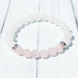 MG0382 Fashion Design Crystals Bracelet for Women Natural Rose Quartz Snow Quartz Bracelet Negative Balance Energy Jewelry