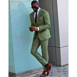 New Stylish Design Groom Tuxedos One Button light green Peak Lapel Groomsmen Best Man Suit Mens Wedding Suits (Jacket+Pants+Tie) 787