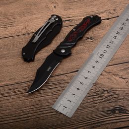 1Pcs W80 Pocket Folding Knife 3Cr13 Black Drop Point Blade Aluminium + Steel Handle Outdoor Camping Survival Folding Knives