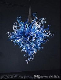 Turkish Style Blue Coloured Decorative Art Glass Lighting Pendant Hand Blown Coloured Murano Glass Chandelier for Sale