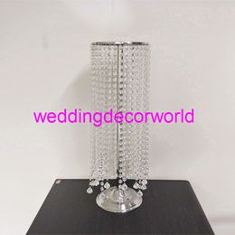 New style Large table top acrylic chandelier flower stands Hanging Crystal Beaded Waterfall decor820