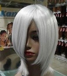 FREE SHIPPIN + Details about New short cosplay silver white hair wig