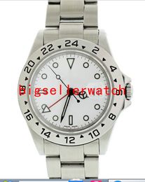 Top Gmt Mens White Dial 40mm Perpetual Automatic Stainless Steel Watch 16570 Wristwatch Sport Movement Mens Wristwatch