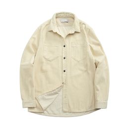 Hot sale Men's Shirts Functional mens spring and autumn fashion brand casual coat Corduroy Shirt Large style loose coats