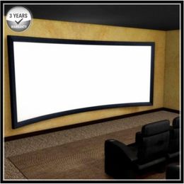 F3WCW-16:9 HDTV Cinema White best quality 4K Curved Fixed Frame home Theatre Projector Projection Screen- White material