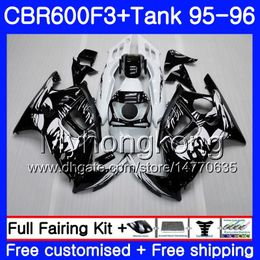 Bodys +Tank For HONDA CBR 600 F3 FS CBR600FS CBR600 F3 95 96 289HM.39 CBR600RR CBR600F3 95 96 CBR 600F3 Woman Flower hot 1995 1996 Fairing