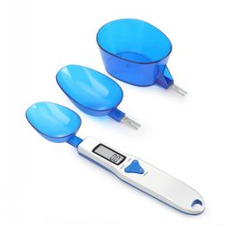 wholesale 500g/0.1g Portable LED Electronic Scale Weighing Scales Measuring Spoon Food Diet Postal Blue Kitchen Digital Measuring Tool Creative Gifts Best quality