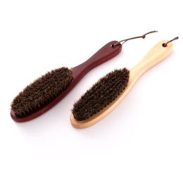 Horsehair Shoe Shine Brushes Horse Hair Bristles Soft Wooden With Handle Cloth Dust Cleaning Care Brush For Suede Leather Boots