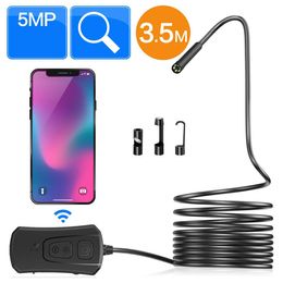 3.5M Cable Length Wireless Endoscope Camera, 2.0MP WiFi Borescope Inspection Camera Waterproof IP67 Flexible Snake Cam 1080P HD for phone Cam PQ302