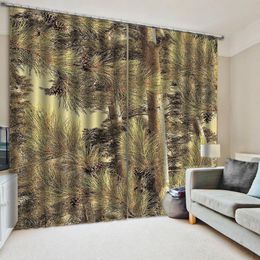 3d Photo Curtain Beautiful Oil Painting Pine Tree Custom Living Room Bedroom Beautifully Decorated Curtains