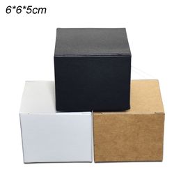 6x6x5cm Jewelry Paperboard Package Boxes Kraft Paper Face Cream Bottle Box 100pcs/lot Foldable Catton Craft Paper Packing Box