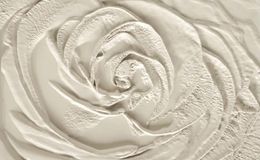 Beige 3d rose flower embossed simple TV background wall beautiful scenery wallpapers