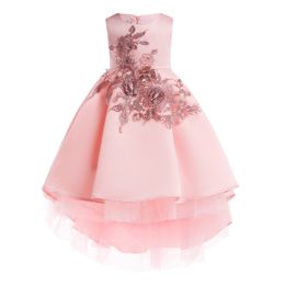 2020 new Cheap fashion children's wedding lace embroidered princess dress dress children's wear party tuxedo dress
