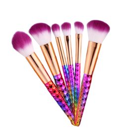 New Rainbow Spiral Rod Handle Rose Gold Aluminum Tube Purple Hair Cosmetics Six Makeups