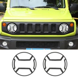 Black Metal Car Front Headlight Lamp Cover Accessories 2pcs for Suzuki Jimny 2019 UP Auto Exterior Accessories