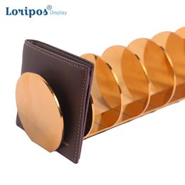 Men Women Wallet Rack Leather Bag Clamp Display Stainless Steel Purse Holder Display Rack For Table Desk Purse Display Stand