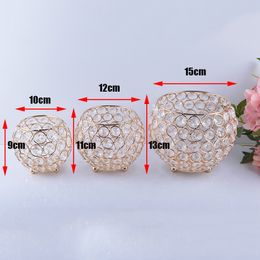 Candle Holders Gold Plated Crystal Candlestick Candle Lantern Candelabra Home Decoration Wedding Party Pencil Container