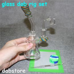 Mini Glass Bongs Double Recycler Bong Vortex Water Pipe Glass Pipes Oil Rigs Heady Dab Rig With Quartz Banger