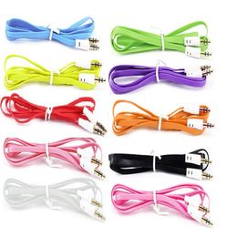 colorful 1m Aux Cable 3.5mm Audio Auxiliary Cables Jack Male to Male Car audio Stereo Cord Wire for Phone Iphone Ipod mp3 mp4 pc